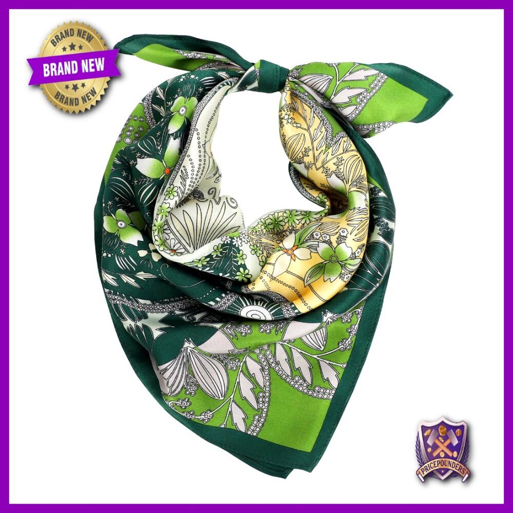 100% Mulberry Silk Square Scarf 20x20 Inches Lightweight Versatile Accessory